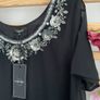 dress Bnwt byoung dress size 38 black chiffon with embellished neckline short sleeves Image 2