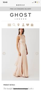 Beautiful Bridesmaid or wedding dress 1 NO. Ghost London Taylor Bridesmaid Dress (Oyster Colour) + FREE FULL LENGTH Cover 60%+ REDUCTION on RRP