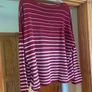 Noista x SHEIN Burgundy Striped Oversized Top Size L (UK 14 Loose Fit) Image 8