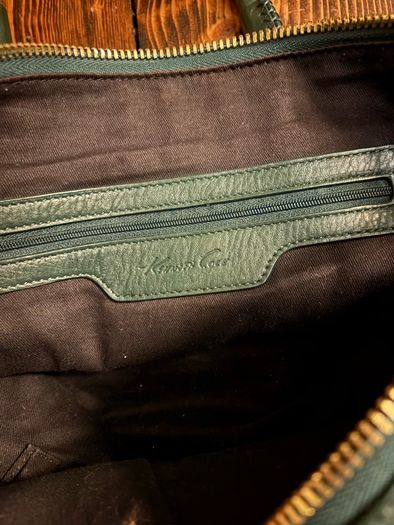 Kenneth Cole Forest Green Pebbled Leather Satchel Bag (Terenure)