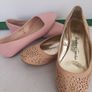 2 pairs shoes new pair pink flat shoes and peach flat shoes Image 2
