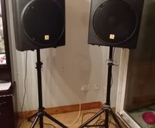 PA Speakers, stands and cables