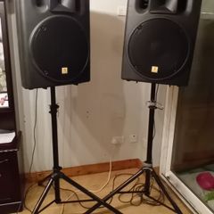 PA Speakers, stands and cables