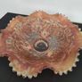 Vintage Carnival Glass Marigold Lustre 3 Footed Bowl Image 4