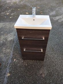 vanity unit, basin and tap