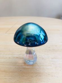 Handmade Mushroom Glass Paper Weight