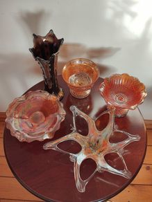 Vintage Carnival glass . Price from 25 euro.