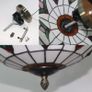 12 Inch Tiffany Style Ceiling Light Vintage Stained Glass Tiffany Ceiling Light Lamp Flush Mount Ceiling Lighting Fixtures (12 Inch) Image 3