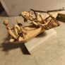 Handmade African Kenya Banana Fiber Palm Leaf Culturalsmall fishing boot on marble plinth. Image 7