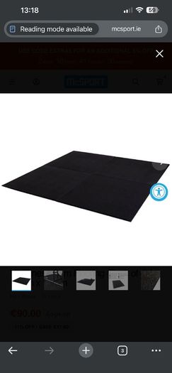 Gym Floor Mats (4) - 1m x 1m - 15mm