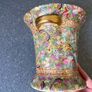 Vintage Chinese Floral Ornamental Porcelain Vase With Gold Handles Image 7