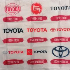 History of Toyota Logo Badge Flag.