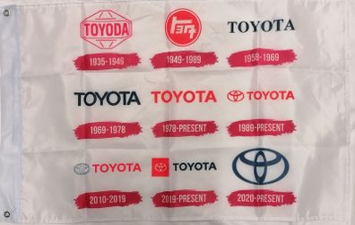 History of Toyota Logo Badge Flag.