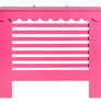 Medium Radiator Cover, Modern Slatted Front MDF Cabinet Heater Cover with Scallop Edge Top Shelf Radiator Covers for Living Room Bedroom Hallway, Hot Pink - 102 x 19 x 82cm Image 2