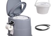 Portable And Movable Toilet With Paper Roll Holder