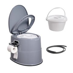 Portable And Movable Toilet With Paper Roll Holder