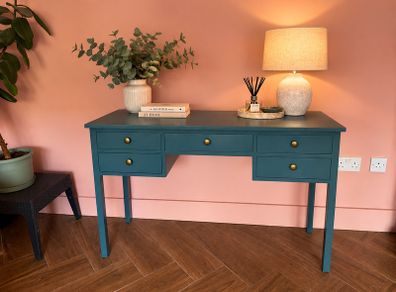 Vintage Style Painted Console Table / Writing Desk