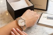 (New) Gucci Rose Gold Classic Two Tone Watch, Swiss Made