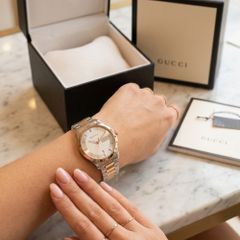 (New) Gucci Rose Gold Classic Two Tone Watch, Swiss Made