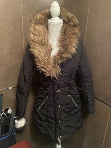 Coat black fur small