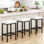 66 cm Bar Stools Set of 4, White Breakfast Barstools, Kitchen Bar Stool Chairs with Metal Leg for Kitchen Image 7