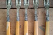 Antique Faux Bone Handle Fish Forks