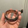 Vintage Silver Etched flower Bangle Bracelet Image 3