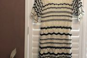 ZARA Black &amp; White Crochet Knit Mini Dress - Size 6