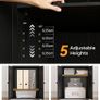 5-Tier Bookcase with Doors and Cabinet, Bookshelf Floor Standing Display Storage Shelf, Tall Bookcase with drawers for Home, Office, Living Room, Bedroom, Black, 48 x 24 x 164.2 Image 3