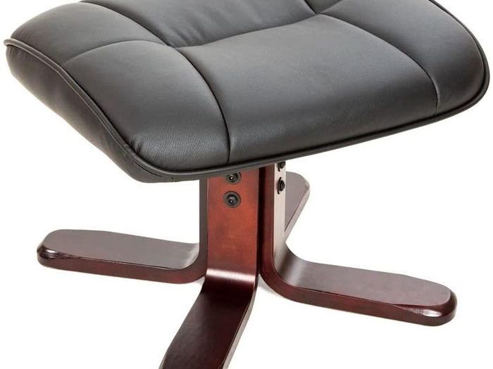 Recliner Chair with Footstool Faux Leather - Free Delivery Nationwide