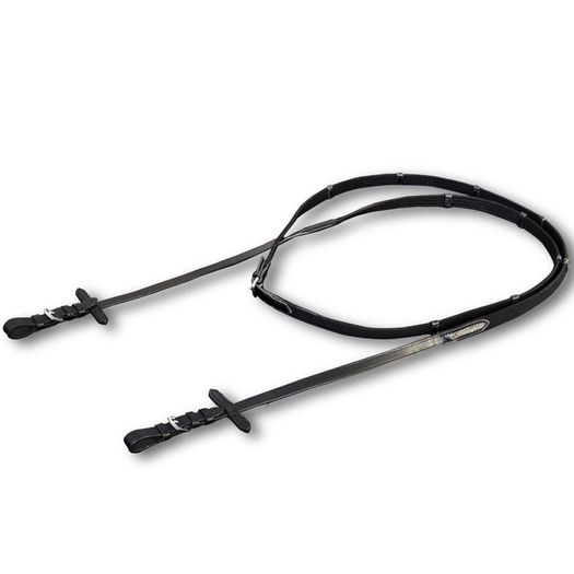 Leather Flash Bridle with Reins and Bit Black Pony
