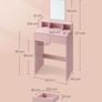 Dressing Table with Mirror and 2 Drawers Pastel Pink Image 5
