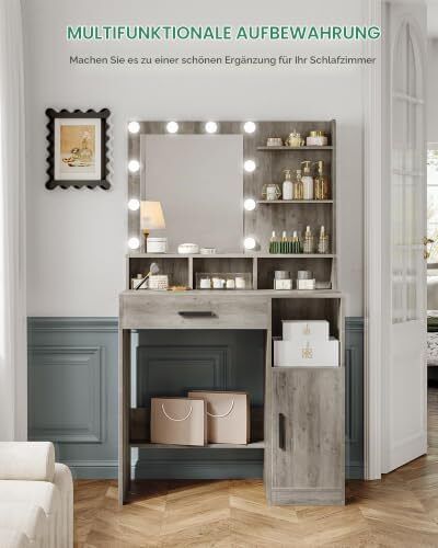 Dressing Table with Mirror and 10 LED Lights