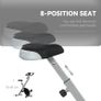Folding and Quiet Exercise Bike with 8-Level Magnetic Resistance and Heart Rate Sensor, for Home Gym, Black and Grey Image 5