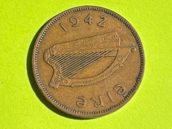 Irish pre-decimal halfpenny coin