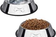 2 Stainless Steel Dog Bowls, Dog Feeding Bowls, Dog Plate Bowls With Non-slip Rubber Bases,Small Pet Feeder Bowls And Water Bowls (FREE POSTAGE)