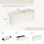 Folding Ottoman Storage Bench,Boucle Footstool Oval, End of Bed Stool, Ideal for Living Room, Bedroom, 100L Storage Space,White,110x38x38cm Image 3