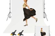 White Backdrop with Stand, 8.5x10ft 2.6x3m Photography Background Support Kit with 10x12ft (3x3.6m Screen for Portrait, Video, Shooting, Photo, Studio