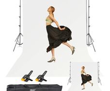White Backdrop with Stand, 8.5x10ft 2.6x3m Photography Background Support Kit with 10x12ft (3x3.6m Screen for Portrait, Video, Shooting, Photo, Studio