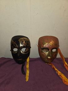 Pair of Brass Venetian Masks