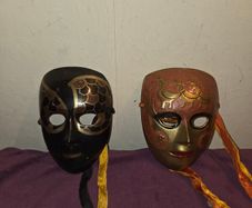 Pair of Brass Venetian Masks
