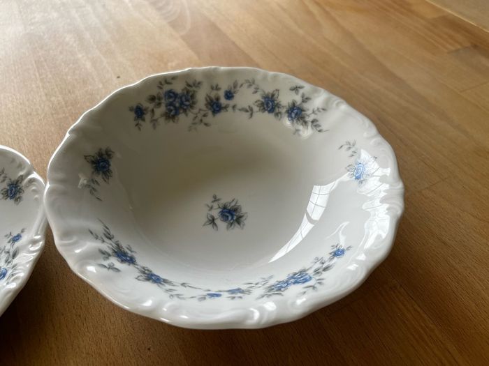 Cups, Saucers, Teapot, Dessert Bowls, Dessert Plates