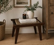 Mid Century woven stool.