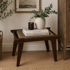 Mid Century woven stool.
