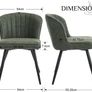 Set of 2 Dining Chairs with Quilted Back PU Leather Upholstered Seat and Metal Legs Image 2