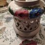 Vintage Hand Panted Cut Out lidded jar plus candle Image 5