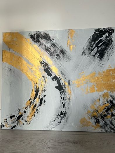 Black and white abstract painting