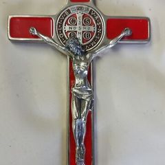 large red crucifix cross,,lovely condition,, beautiful,,,buyer collects or pays postage thank you,,sold as is ,some of the money will be going to charity,good cause ,,