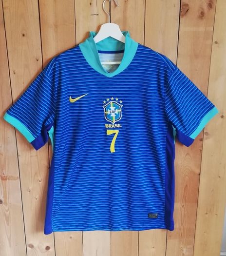 Nike Mens Brazil Vini Jr no.7 2024 away XL size soccer jersey