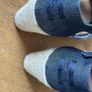 TOMS Denim Wedge Espadrilles Size 3.5 Blue Patterned Image 9